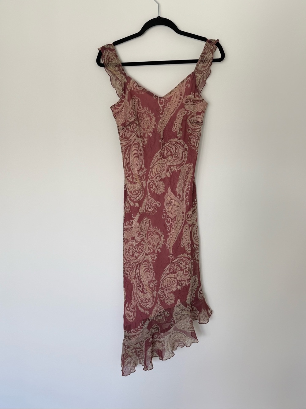 Vintage Y2K Dusty Rose and Cream Paisley Dress